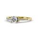 1 - Enlai IGI Certified 0.93 ctw Lab Grown Diamond Round (5.80 mm) & Natural Diamond Round (1.10 mm) Women Engagement Ring  