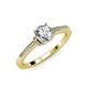 3 - Enlai IGI Certified 0.93 ctw Lab Grown Diamond Round (5.80 mm) & Natural Diamond Round (1.10 mm) Women Engagement Ring  