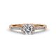 4 - Enlai IGI Certified 0.93 ctw Lab Grown Diamond Round (5.80 mm) & Natural Diamond Round (1.10 mm) Women Engagement Ring  