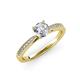 3 - Aleen IGI Certified 0.98 ctw Lab Grown Diamond Round (6.00 mm) & Natural Diamond Round (1.30 mm) Milgrain Work Women Engagement Ring  
