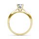 6 - Aleen IGI Certified 0.98 ctw Lab Grown Diamond Round (6.00 mm) & Natural Diamond Round (1.30 mm) Milgrain Work Women Engagement Ring  