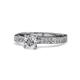 1 - Gwen 0.90 ctw IGI Certified Lab Grown Diamond (6.00 mm) & Natural Diamond (1.00 mm) Euro Shank Engagement Ring 