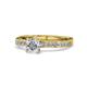 1 - Gwen 0.90 ctw IGI Certified Lab Grown Diamond (6.00 mm) & Natural Diamond (1.00 mm) Euro Shank Engagement Ring 