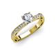 3 - Gwen 0.90 ctw IGI Certified Lab Grown Diamond (6.00 mm) & Natural Diamond (1.00 mm) Euro Shank Engagement Ring 