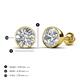 4 - Caryl GIA Certified Natural Round Diamond 3.00 ctw (SI/G) Euro Bezel Set Solitaire Stud Earrings 