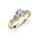 3 - Keyna 1.06 ctw IGI Certified Lab Grown Diamond Round (6.00 mm) & Natural Diamond Round (1.30 mm) Engagement Ring 
