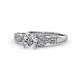 1 - Keyna 1.06 ctw IGI Certified Lab Grown Diamond Round (6.00 mm) & Natural Diamond Round (1.30 mm) Engagement Ring 