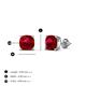4 - Alida 1.62 ctw (5.00 mm) Cushion Shape Lab Created Ruby Solitaire Women Stud Earrings 