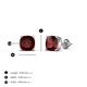 4 - Alida 1.50 ctw (5.00 mm) Cushion Shape Red Garnet Solitaire Women Stud Earrings 