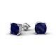 3 - Alida 2.66 ctw (6.00 mm) Cushion Shape Lab Created Blue Sapphire Solitaire Women Stud Earrings 