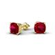 3 - Alida 2.66 ctw (6.00 mm) Cushion Shape Lab Created Ruby Solitaire Women Stud Earrings 