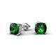 3 - Alida 1.80 ctw (6.00 mm) Cushion Shape Lab Created Emerald Solitaire Women Stud Earrings 