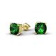 3 - Alida 1.80 ctw (6.00 mm) Cushion Shape Lab Created Emerald Solitaire Women Stud Earrings 