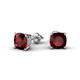 3 - Alida 2.40 ctw (6.00 mm) Cushion Shape Red Garnet Solitaire Women Stud Earrings 