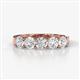 1 - Wendy 1.25 ctw (4.00 mm) Round Natural Diamond Side Gallery 5 Stone Wedding Band 