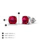 5 - Alida 2.66 ctw (6.00 mm) Cushion Shape Lab Created Ruby Solitaire Women Stud Earrings 
