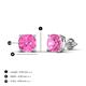 5 - Alida 2.60 ctw (6.00 mm) Cushion Shape Lab Created Pink Sapphire Solitaire Women Stud Earrings 