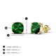 5 - Alida 1.80 ctw (6.00 mm) Cushion Shape Lab Created Emerald Solitaire Women Stud Earrings 