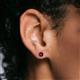 4 - Alida 2.40 ctw (6.00 mm) Cushion Shape Rhodolite Garnet Solitaire Women Stud Earrings 