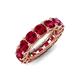 3 - Luna 7.04 ctw (4.00 mm) Cushion Shape Lab Created Ruby U Prong Eternity Band 