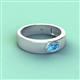 2 - Jason 6x4 mm Oval Shape Blue Topaz Wedding Ring 