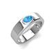 3 - Jason 6x4 mm Oval Shape Blue Topaz Wedding Ring 