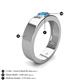 4 - Jason 6x4 mm Oval Shape Blue Topaz Wedding Ring 