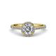 3 - Miah 1.62 ctw IGI Certified Lab Grown Diamond Round (6.50 mm) & Natural Diamond Round (1.40 mm) Halo Engagement Ring 