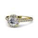 1 - Miah 1.62 ctw IGI Certified Lab Grown Diamond Round (6.50 mm) & Natural Diamond Round (1.40 mm) Halo Engagement Ring 