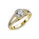 4 - Aylin 1.38 ctw IGI Certified Lab Grown Diamond Round (6.50 mm) & Natural Diamond Round (1.00 mm) Halo Engagement Ring  