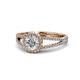 1 - Aylin 1.38 ctw IGI Certified Lab Grown Diamond Round (6.50 mm) & Natural Diamond Round (1.00 mm) Halo Engagement Ring  