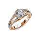 4 - Aylin 1.38 ctw IGI Certified Lab Grown Diamond Round (6.50 mm) & Natural Diamond Round (1.00 mm) Halo Engagement Ring  