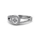 1 - Aylin 1.38 ctw IGI Certified Lab Grown Diamond Round (6.50 mm) & Natural Diamond Round (1.00 mm) Halo Engagement Ring  