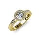 3 - Meir 0.74 ctw IGI Certified Lab Grown Diamond Round (5.00 mm) & Natural Diamond Round (1.40 mm) Halo Engagement Ring  