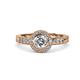 4 - Meir 0.74 ctw IGI Certified Lab Grown Diamond Round (5.00 mm) & Natural Diamond Round (1.40 mm) Halo Engagement Ring  