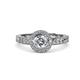 4 - Meir 0.74 ctw IGI Certified Lab Grown Diamond Round (5.00 mm) & Natural Diamond Round (1.40 mm) Halo Engagement Ring  