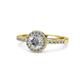 1 - Eleanor 1.56 ctw IGI Certified Lab Grown Diamond Round (7.00 mm) & Natural Diamond Round (1.30 mm) Halo Engagement Ring  