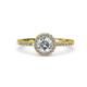 4 - Eleanor 1.56 ctw IGI Certified Lab Grown Diamond Round (7.00 mm) & Natural Diamond Round (1.30 mm) Halo Engagement Ring  