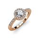 3 - Eleanor 1.56 ctw IGI Certified Lab Grown Diamond Round (7.00 mm) & Natural Diamond Round (1.30 mm) Halo Engagement Ring  