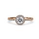 4 - Eleanor 1.56 ctw IGI Certified Lab Grown Diamond Round (7.00 mm) & Natural Diamond Round (1.30 mm) Halo Engagement Ring  