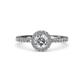 4 - Eleanor 1.56 ctw IGI Certified Lab Grown Diamond Round (7.00 mm) & Natural Diamond Round (1.30 mm) Halo Engagement Ring  