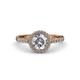 3 - Abeni 1.38 ctw IGI Certified Lab Grown Diamond Round (6.50 mm) & Natural Diamond Round (1.30 mm) Halo Engagement Ring  