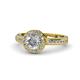 1 - Nora 1.42 ctw IGI Certified Lab Grown Diamond Round (6.50 mm) & Natural Diamond Round (1.20 mm) Halo Engagement Ring  