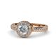 1 - Nora 1.42 ctw IGI Certified Lab Grown Diamond Round (6.50 mm) & Natural Diamond Round (1.20 mm) Halo Engagement Ring  