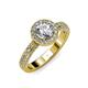 3 - Nora 1.42 ctw IGI Certified Lab Grown Diamond Round (6.50 mm) & Natural Diamond Round (1.20 mm) Halo Engagement Ring  