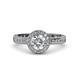 4 - Nora 1.42 ctw IGI Certified Lab Grown Diamond Round (6.50 mm) & Natural Diamond Round (1.20 mm) Halo Engagement Ring  