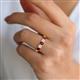 2 - Wenda 1.45 ctw (4.00 mm) Round Red Garnet & Lab Grown Diamond Side Gallery 5 Stone Wedding Band 