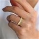 2 - Wenda 1.45 ctw (4.00 mm) Round Peridot & Natural Diamond Side Gallery 5 Stone Wedding Band 