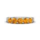 1 - Wenda 1.00 ctw (4.00 mm) Round Citrine Side Gallery 5 Stone Wedding Band 