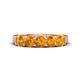 1 - Wendy 1.00 ctw (4.00 mm) Round Citrine Side Gallery 5 Stone Wedding Band 